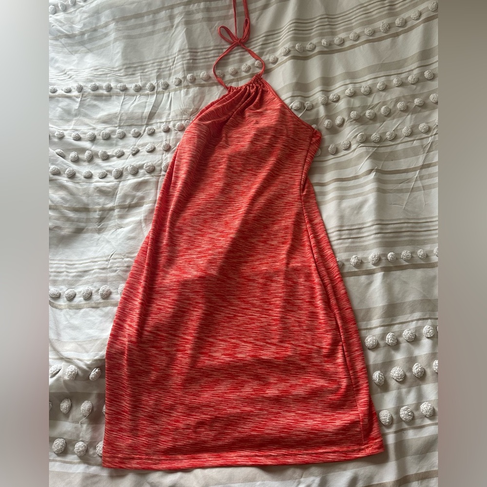 SHEIN Coral Halter Neck Dress